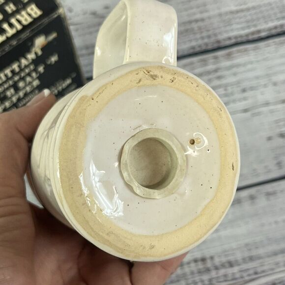 Vintage Brittany Stoneware 5" Salt N Pepper Shakers w/ Handles 1982 - Picture 7 of 9